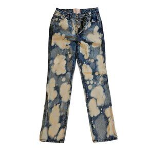 Revice Jeans Ex Boyfriend Button Fly Blue Bleached Faded Clouds 28 X 30